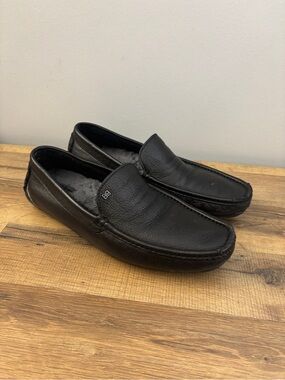 Baldinini Shearling Sheepskin Suede Fur Driving Moccasins Shoes Slip On Loafers